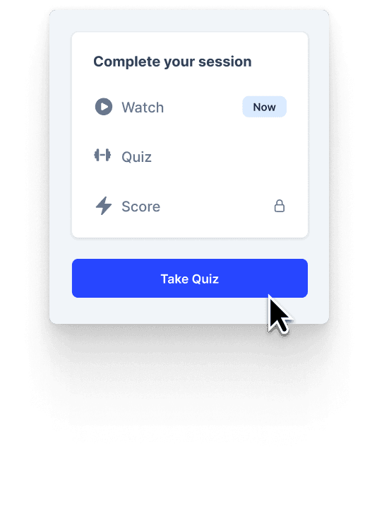 Training quiz interface