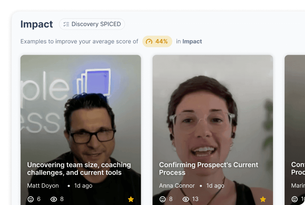 Targeted learning interface showing skills impact analysis
