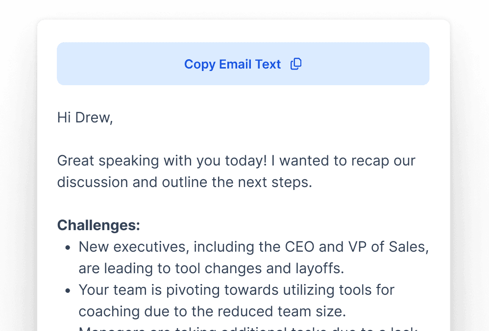 Email follow-up feature